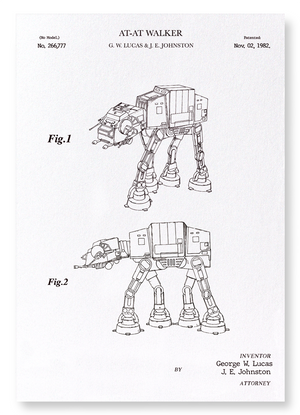 Patent of AT-AT walker (1982) (Pack of 2 prints)