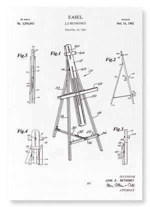 Patent of easel (1967) (Pack of 2 prints)