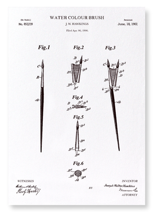 Patent of water colour brush (1907) (Pack of 2 prints)