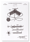 Patent of knitting needle (1937) (Pack of 2 prints)