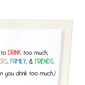 Too much drink (Pack of 2 prints)