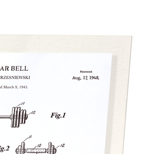 Patent of barbell  (1948) (Pack of 2 prints)