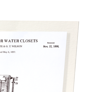 Patent of cistern for water closets (1898) (Pack of 2 prints)