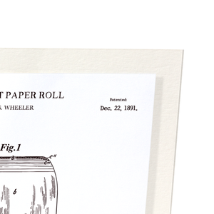 Patent of toilet paper roll (1891) (Pack of 2 prints)