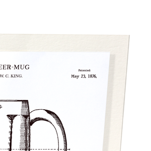 Patent of beer-mug (1876) (Pack of 2 prints)