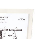 Patent of corkscrew (1898) (Pack of 2 prints)