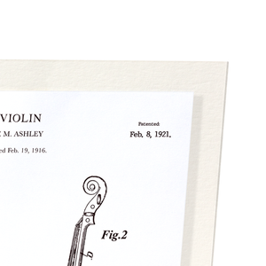 Patent of violin (1921) (Pack of 2 prints)