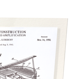 Patent of piano construction (1950) (Pack of 2 prints)