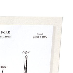 Patent of fork (1884) (Pack of 2 prints)