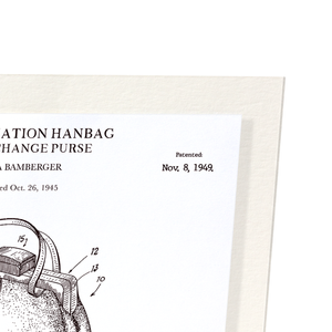 Patent of handbag (1949) (Pack of 2 prints)