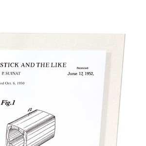 Patent of lipstick case (1952) (Pack of 2 prints)