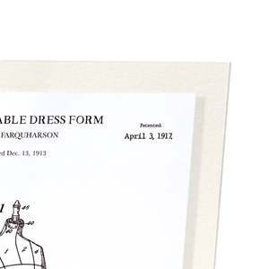 Patent of adjustable dress form (1917) (Pack of 2 prints)