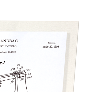 Patent of handbag (1909) (Pack of 2 prints)