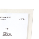 Patent of sewing machine (1867) (Pack of 2 prints)