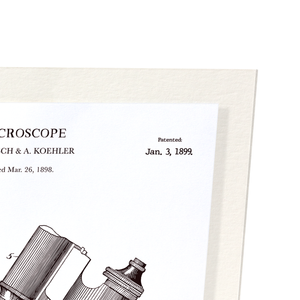 Patent of microscope (1899) (Pack of 2 prints)