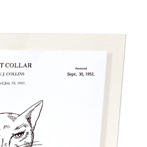 Patent of cat collar (1952) (Pack of 2 prints)