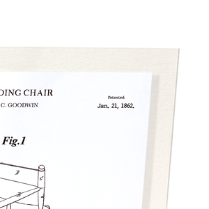 Patent of folding chair (1862) (Pack of 2 prints)