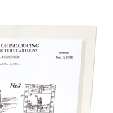 Patent of moving picture cartoons (1917) (Pack of 2 prints)