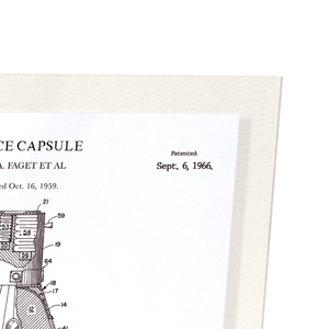 Patent of space capsule (1966) (Pack of 2 prints)