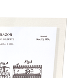 Patent of razor (1904) (Pack of 2 prints)