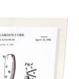 Patent of hand garden fork (1930) (Pack of 2 prints)