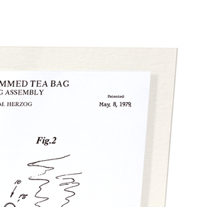 Patent of pre-gummed tea bag (1979) (Pack of 2 prints)